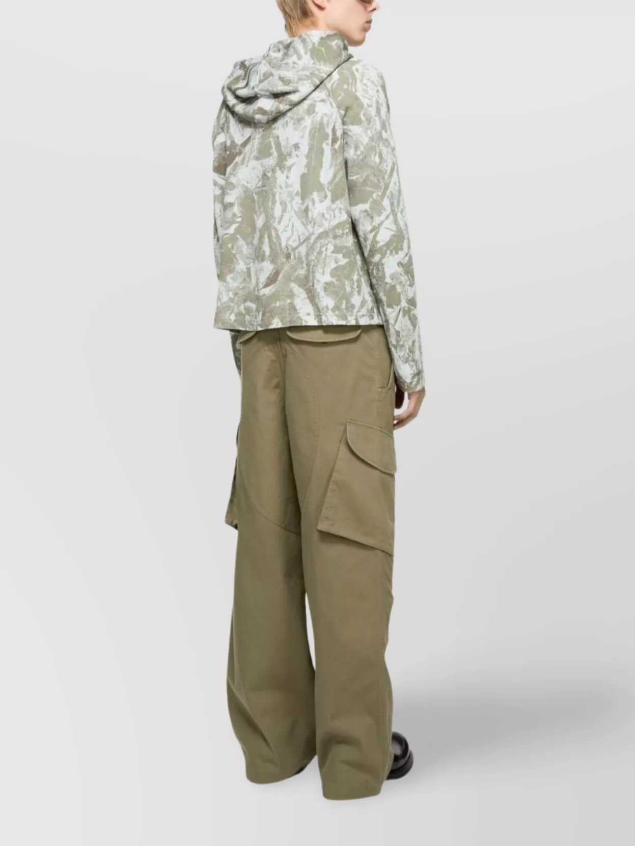 Acne Studios Wide Leg Cargo Trousers With Patch Detail