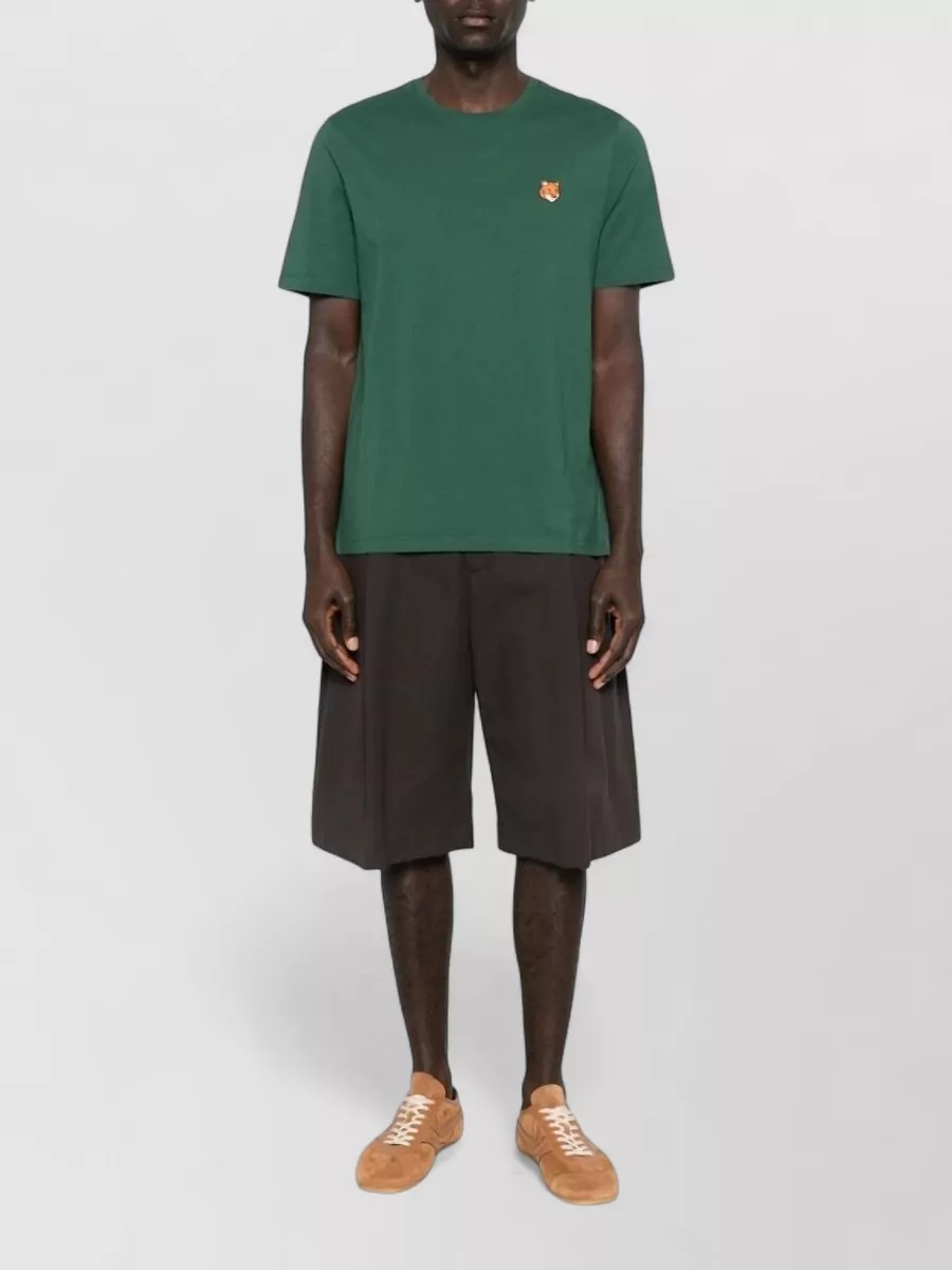 Maison Kitsuné Fox Head Cotton Crew Neck T Shirt