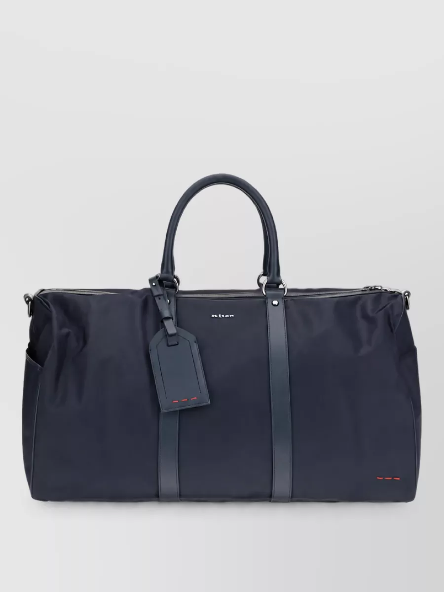 Kiton leather trim duffle bag