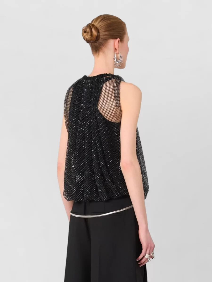 Sportmax Sleeveless Sequin Top Sheer Overlay