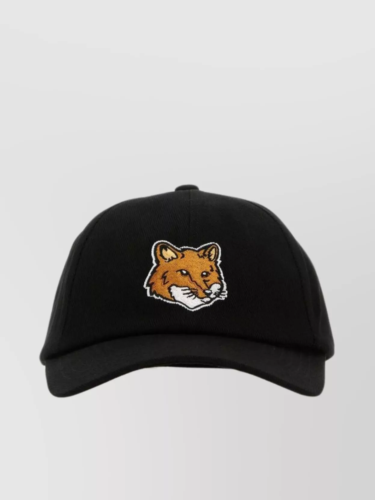 Shop Maison Kitsuné Curved Visor Cotton Baseball Cap With Fox Head Patch