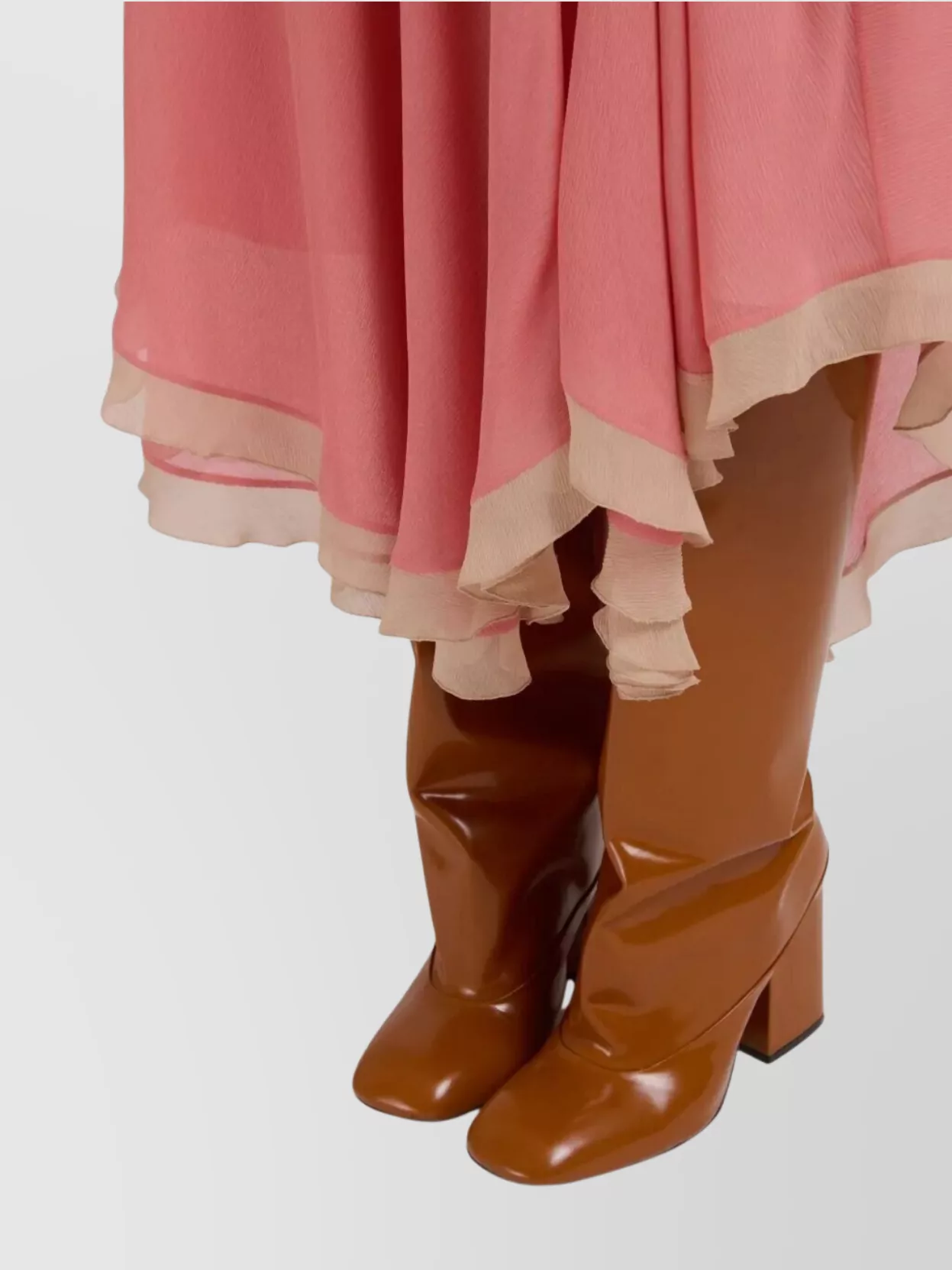 Marni Layered High Waist Asymmetric Midi Skirt