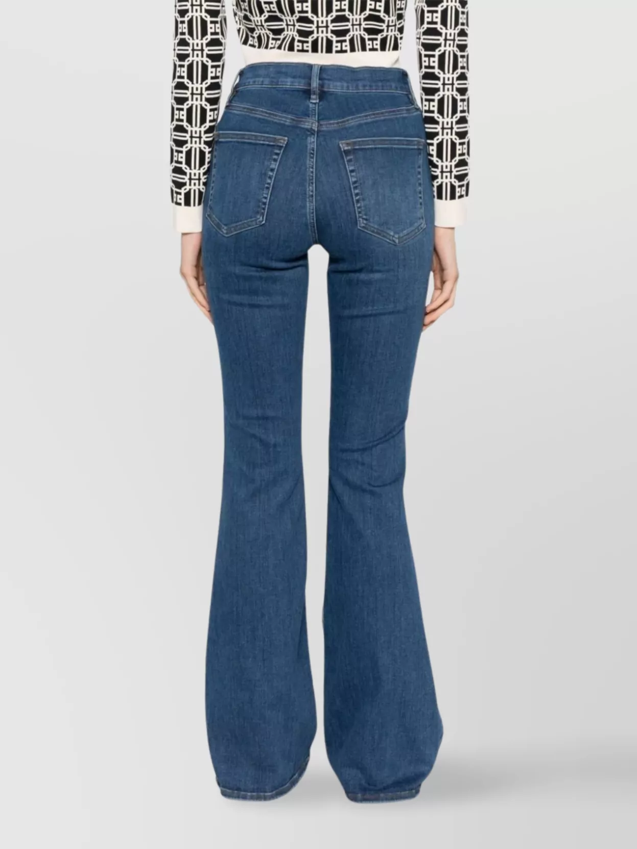 Frame Flared High-Waisted Denim Trousers