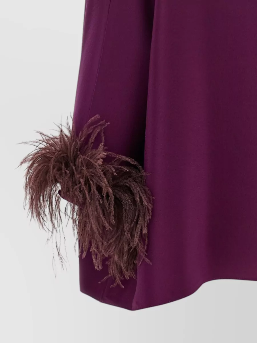 Gianluca Capannolo Feather-Trimmed Boat Neck Blouse