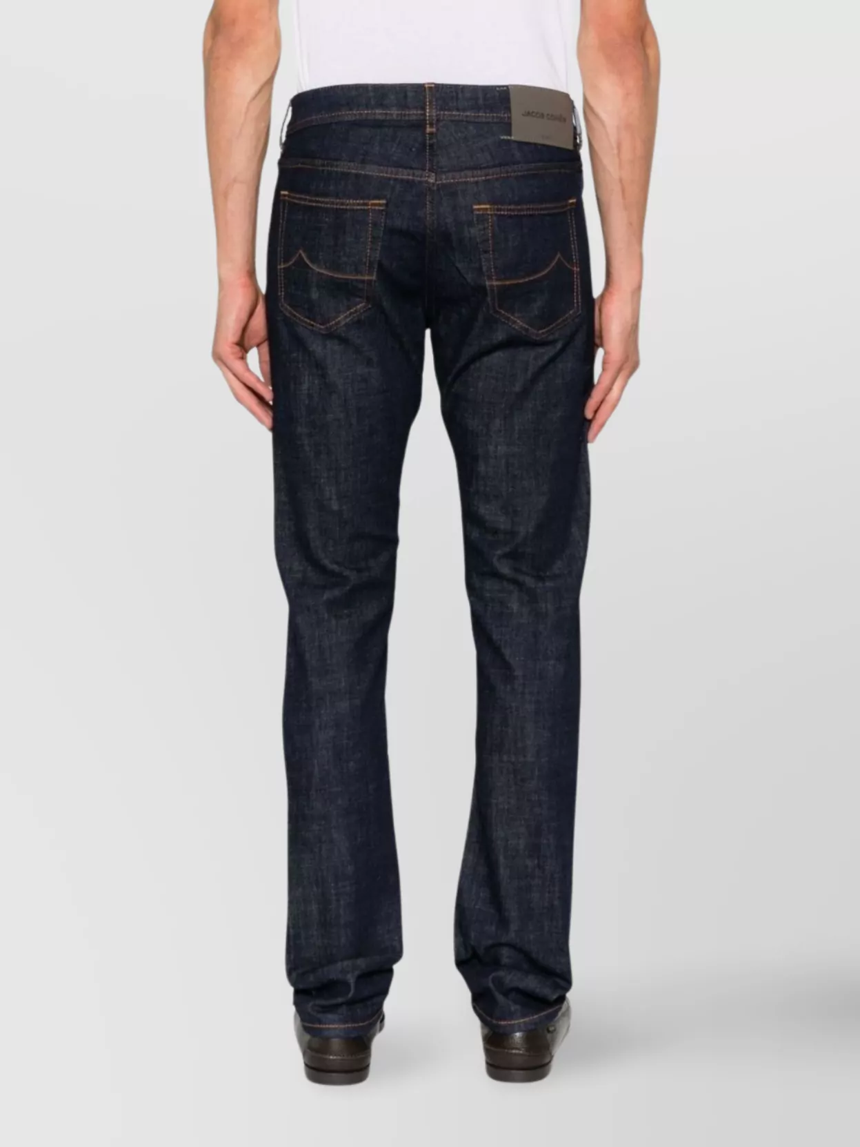Jacob Cohen Denim Jeans With Straight Leg And Contrast Stitching