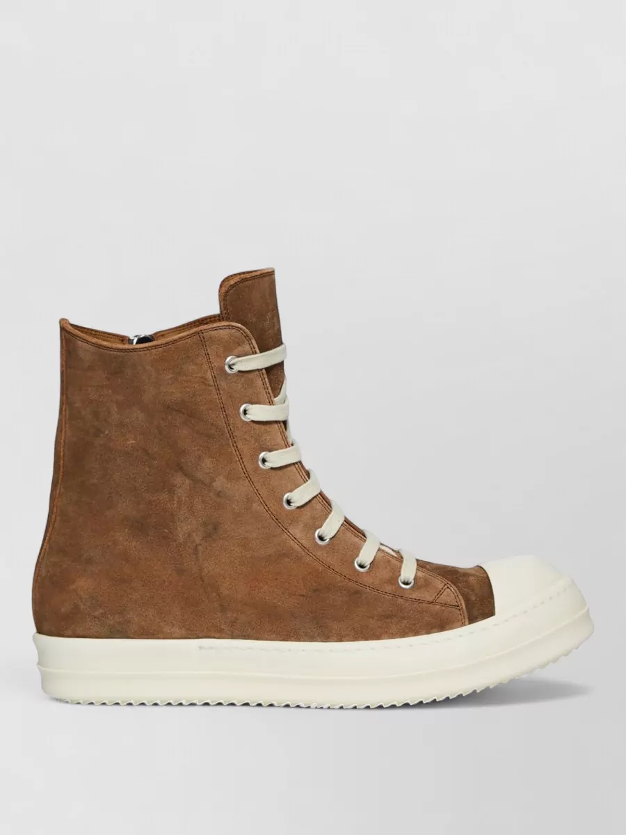Rick Owens Leather High-Top Sneakers
