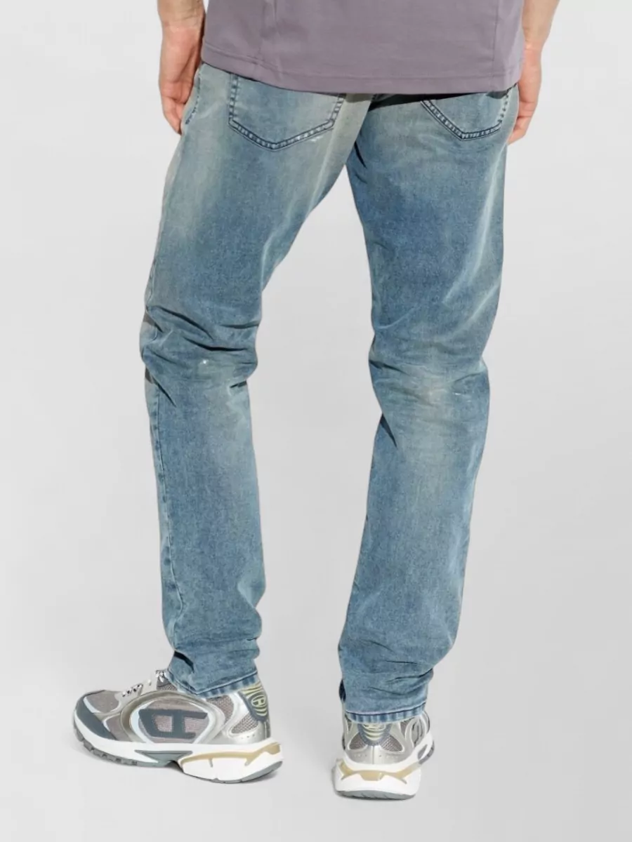 Diesel Straight Leg Trousers Faded Wash Five Pocket