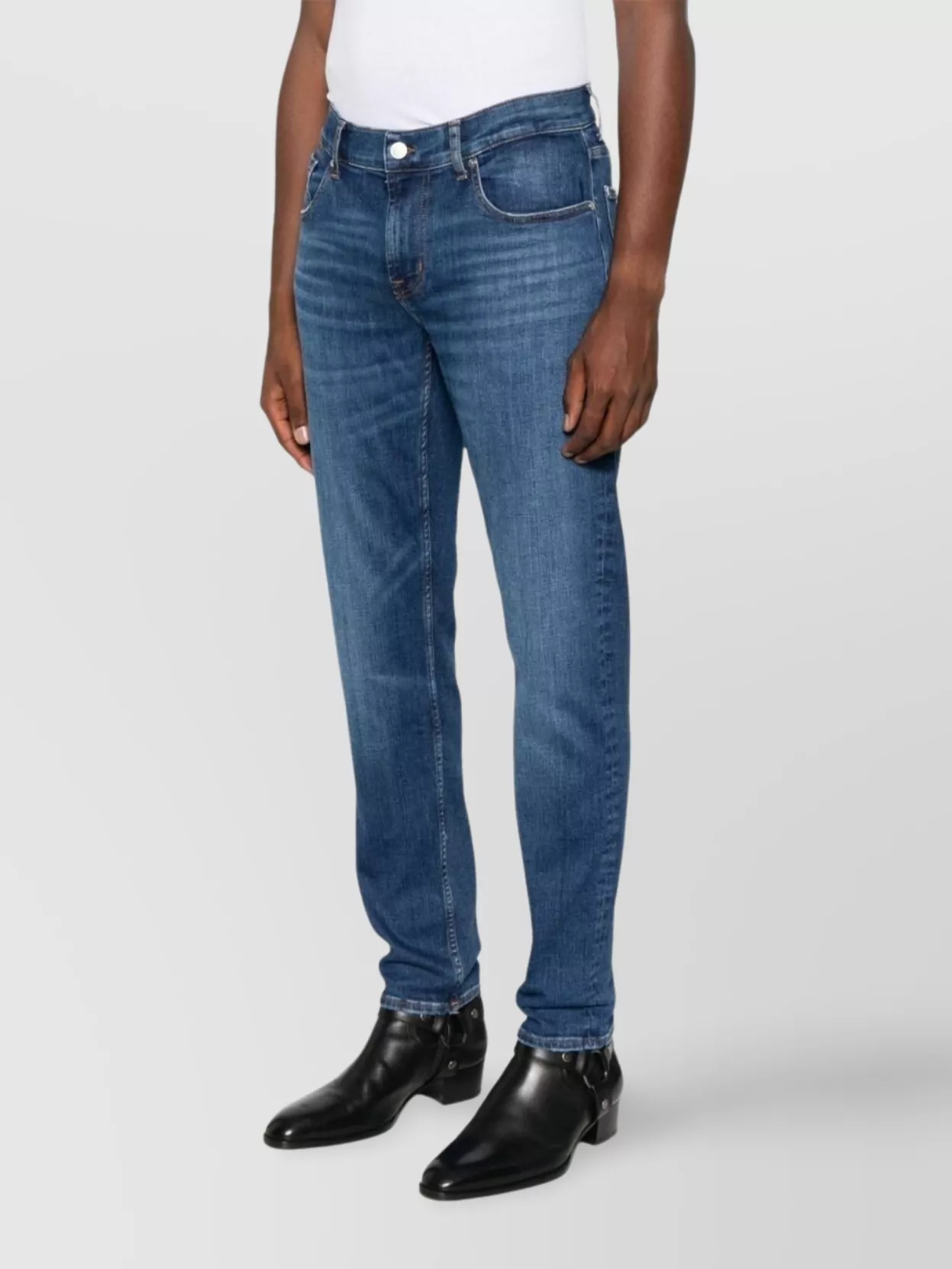 7 For All Mankind Elastam Slim Tapered Jeans In Blue