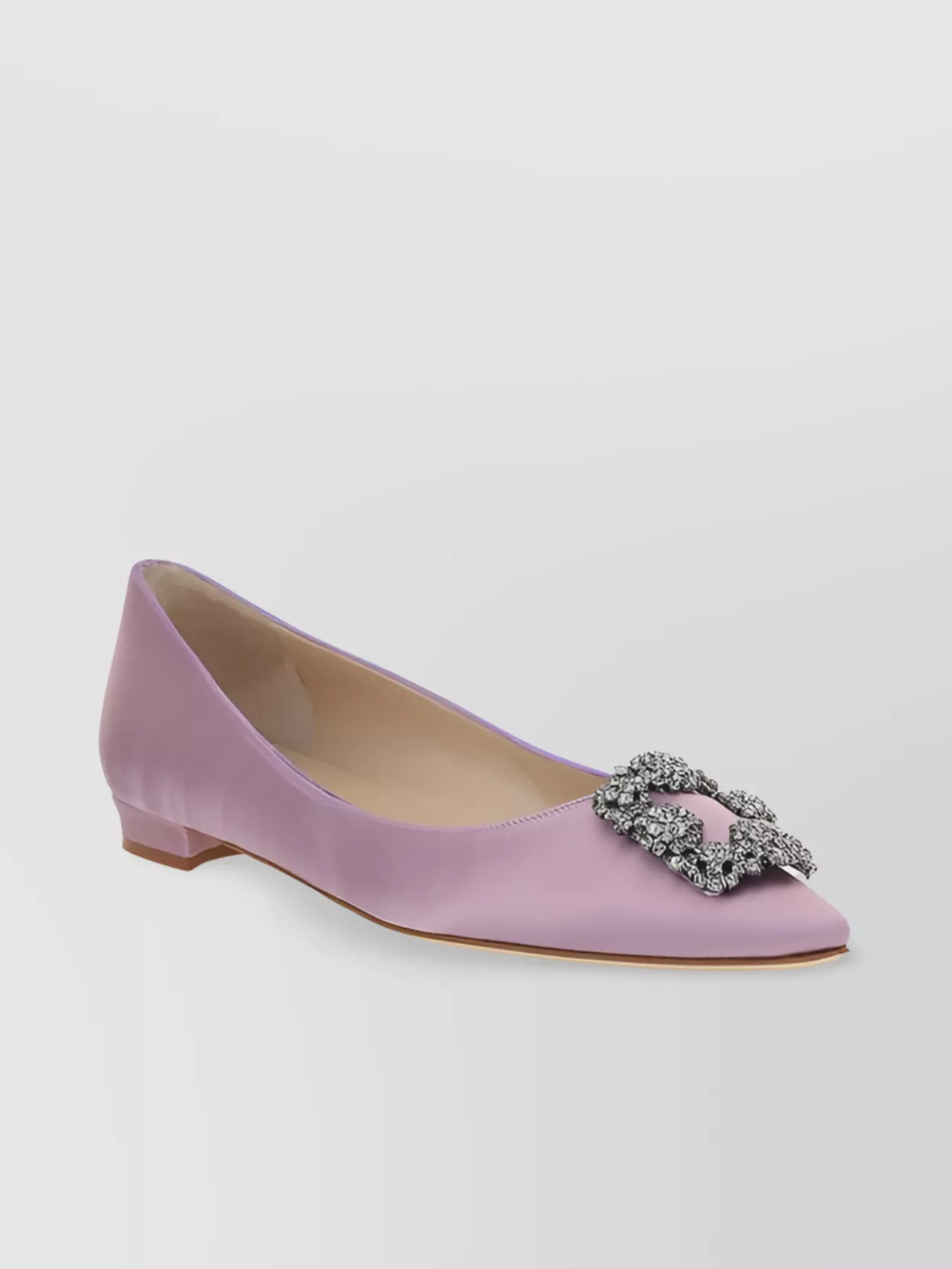 Manolo Blahnik Velvet Almond Toe Ballerina Shoes In Purple