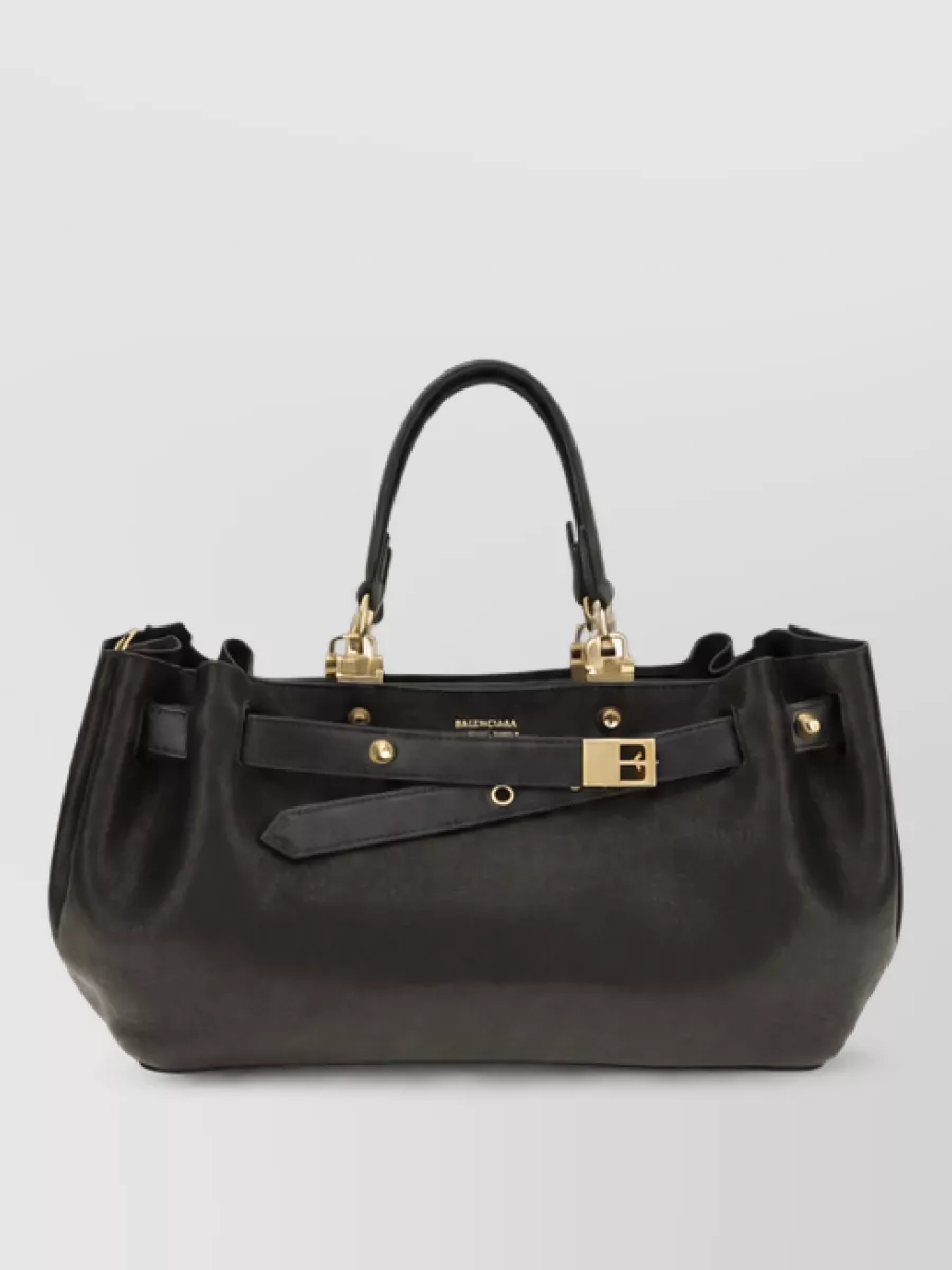 Balenciaga cabas leather shoulder bag