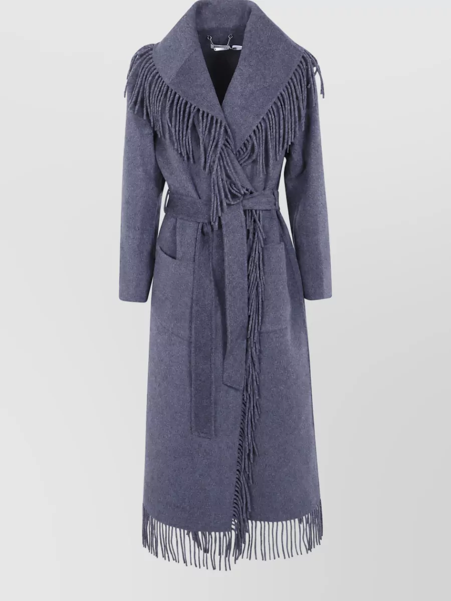 Simkhai cashmere wool fringe coat