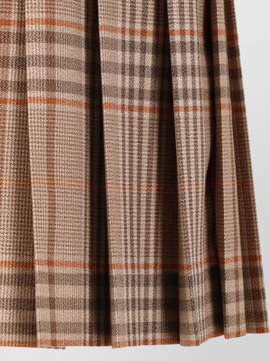 Burberry Wool Knee-Length Pleated Skirt