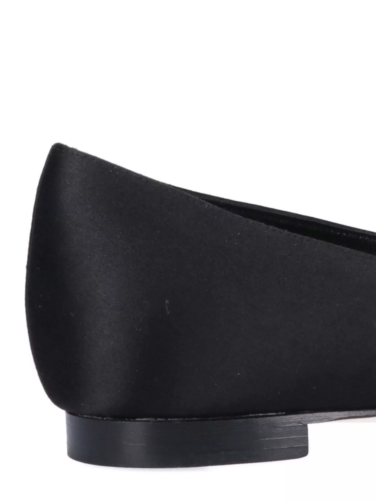 Manolo Blahnik Pointed Toe Satin Finish Ballerina Shoes
