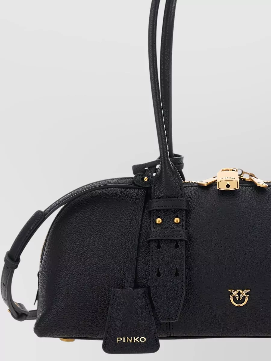 Pinko Bowling Horizontal Big Sheep Leather Shoulder Bag