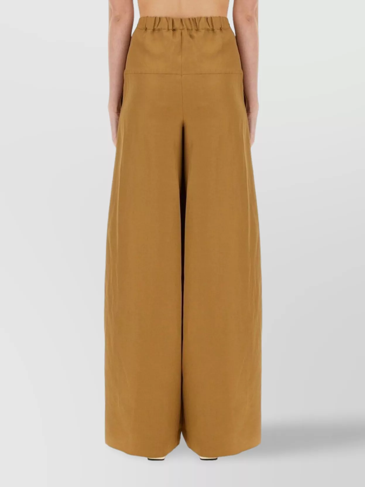 Max Mara Striped Wide Leg Trousers With Elastic Waistband