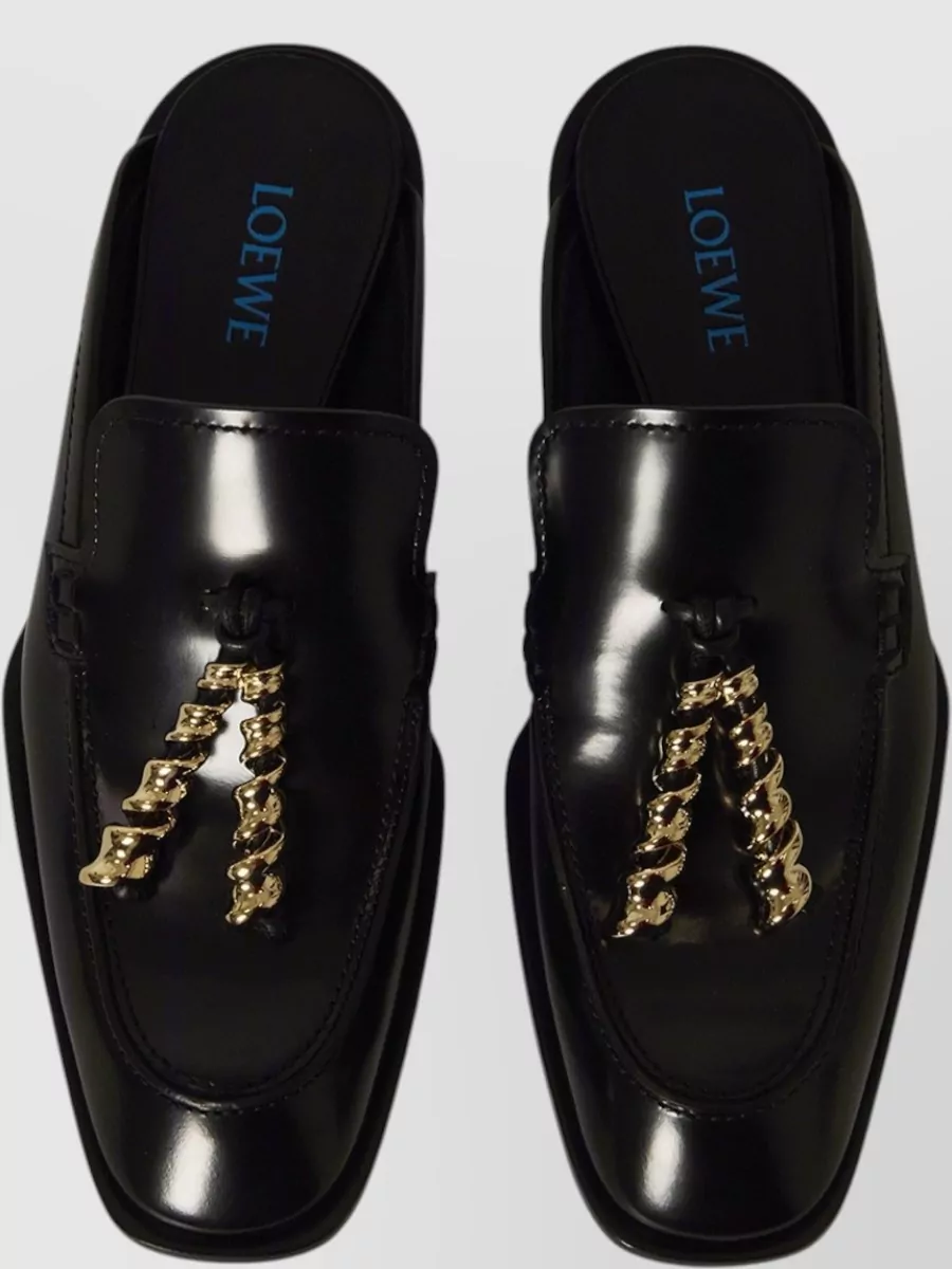Loewe Leather Loafer Mules