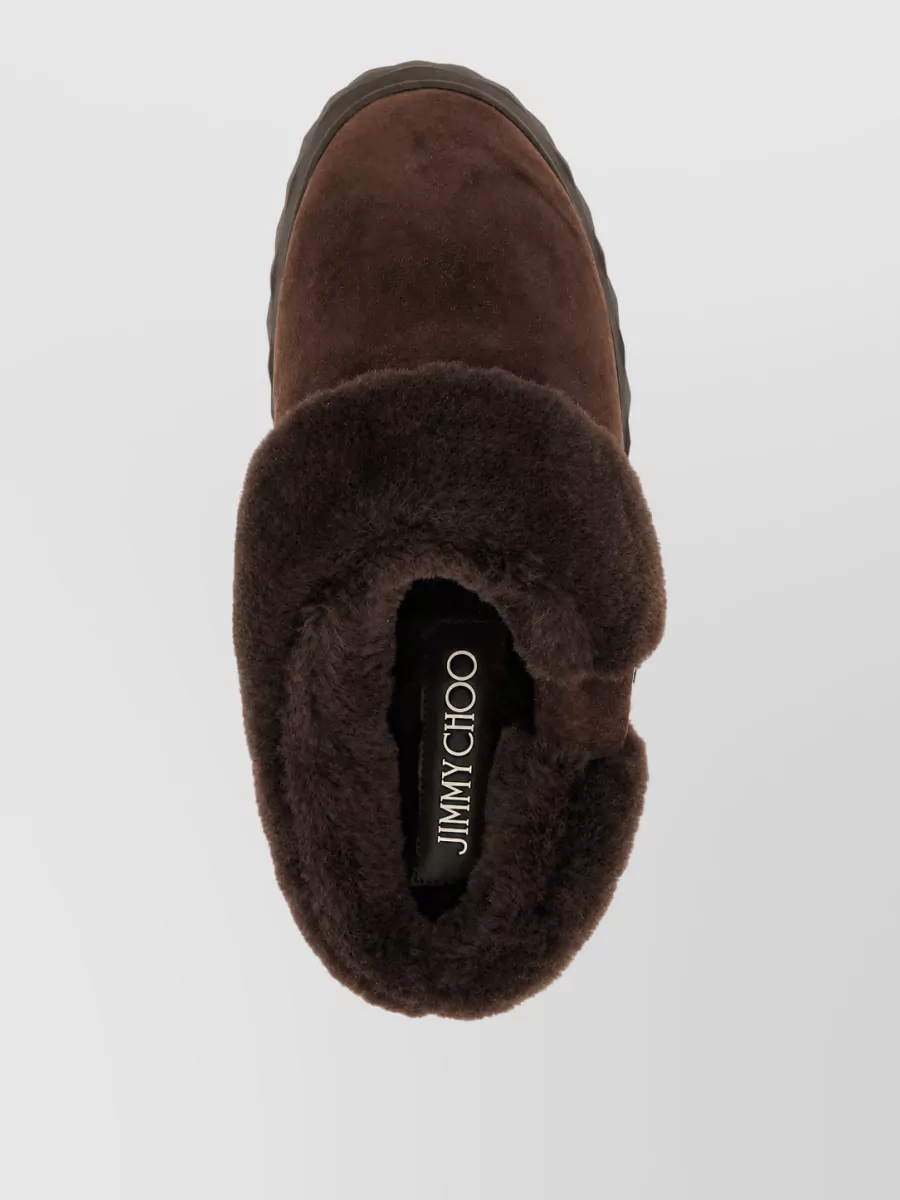 Jimmy Choo Suede Shearling Slippers
