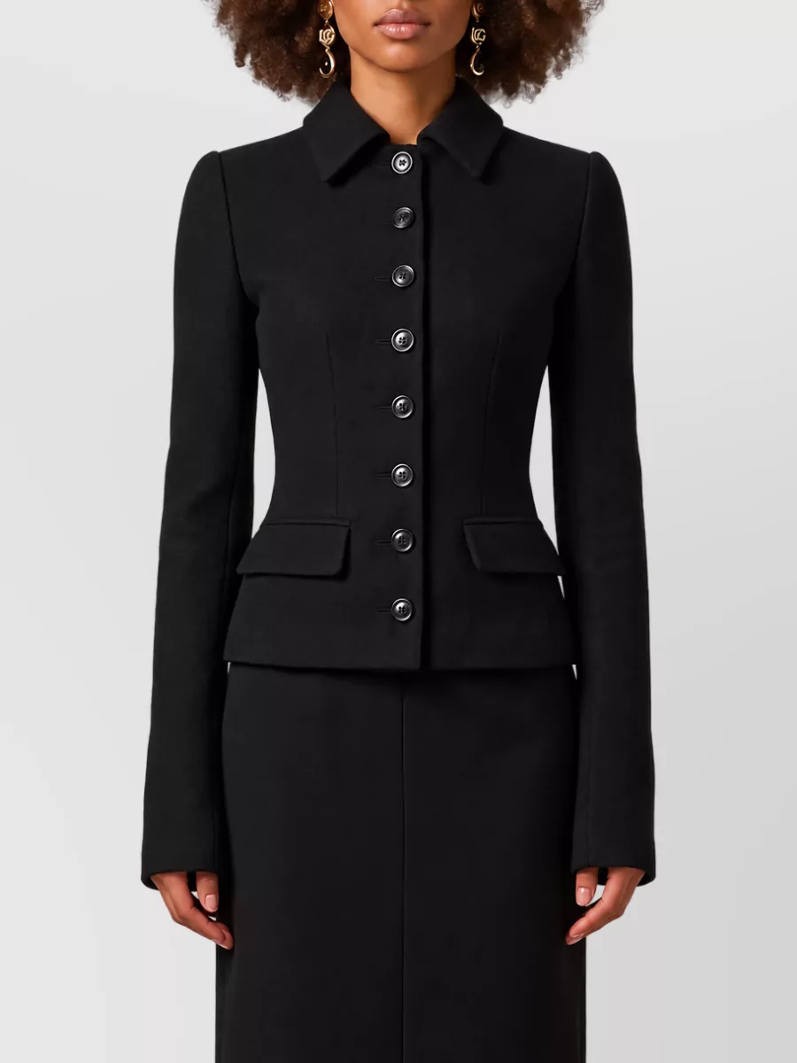 Dolce&Gabbana virgin wool slim-fit single-breasted coat