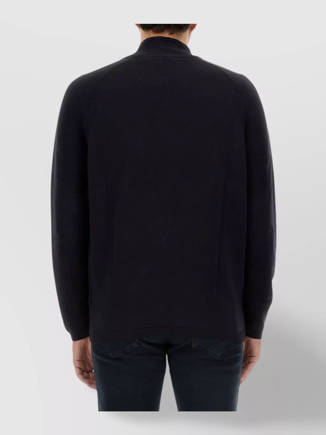 Shop Hugo Boss Logo Sweatshirt With Ribbed Cuffs And Hem