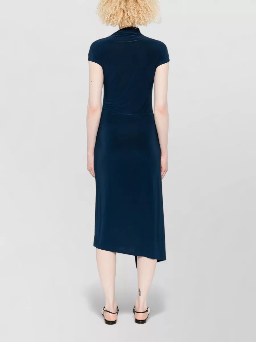 Calvin Klein Asymmetric Knot Wrap Midi Dress