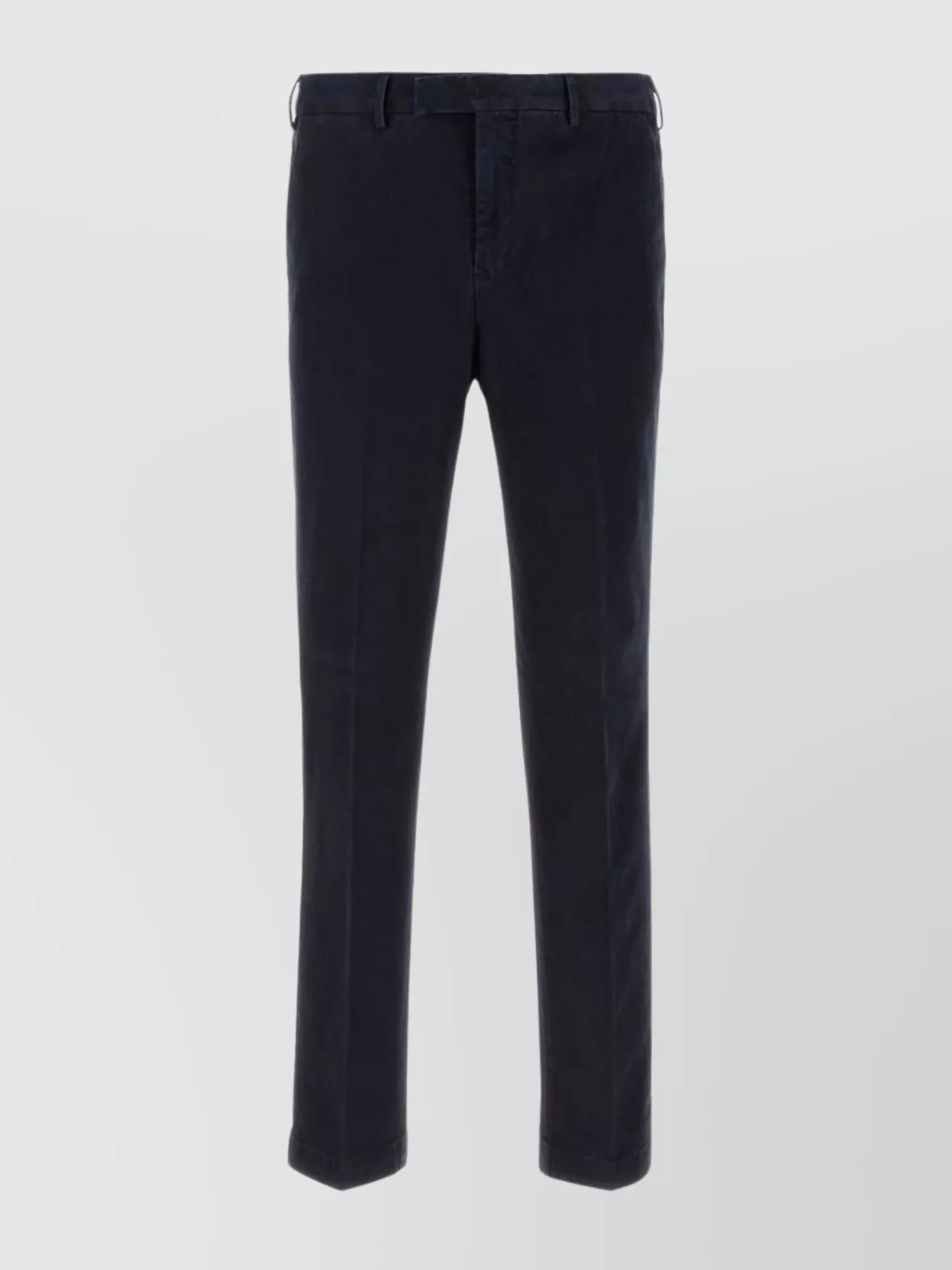 Pt Torino Stretch Cotton Trousers With Pockets And Loops In Black