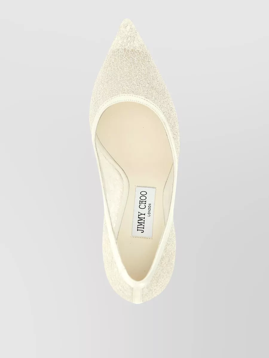 Jimmy Choo Silk Leather Mesh Glitter Pumps