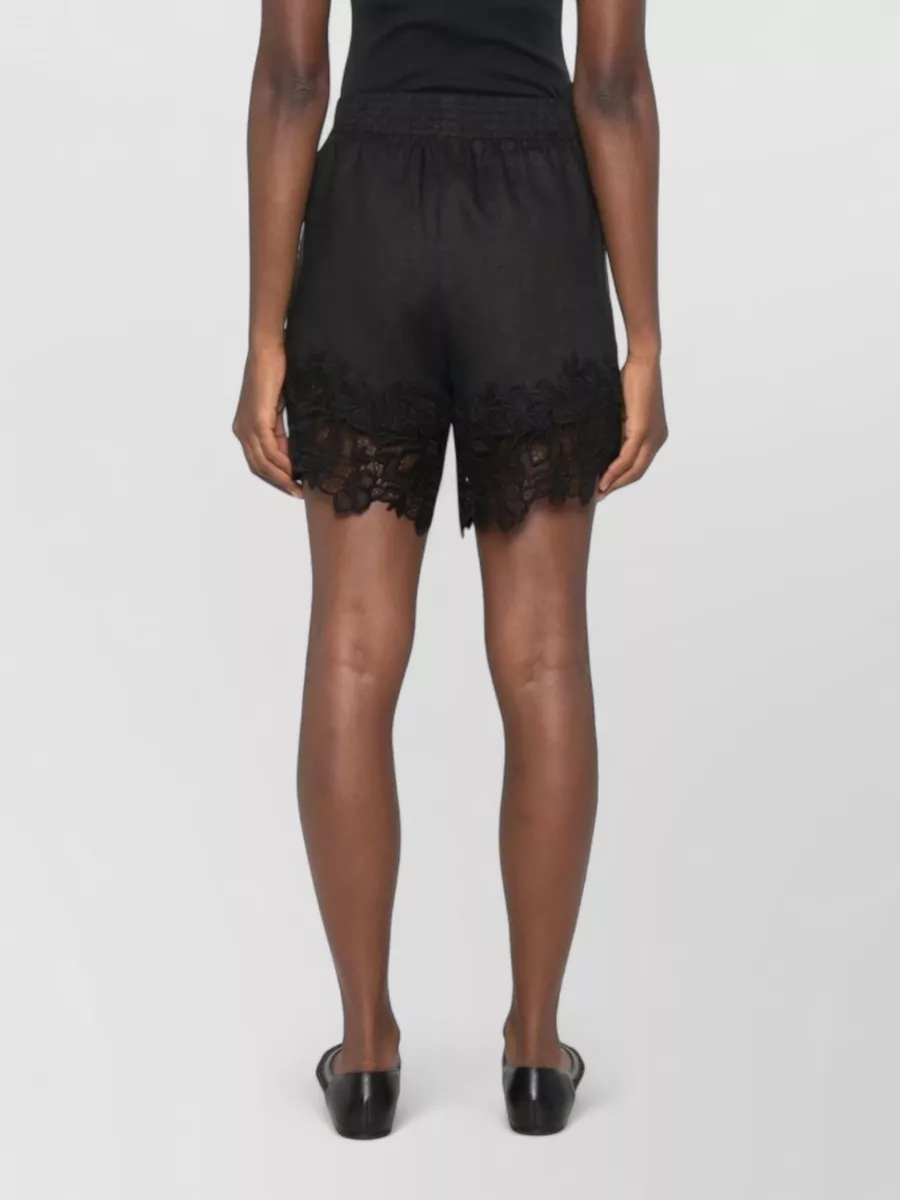 Ermanno Scervino Embroidered Linen Knee-Length Shorts
