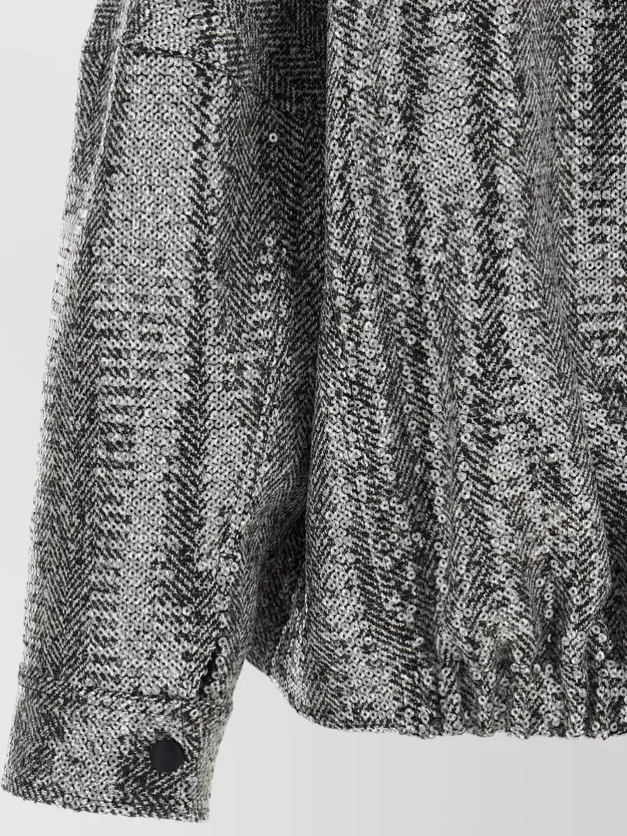 Pinko Sequin Herringbone Caban Coat