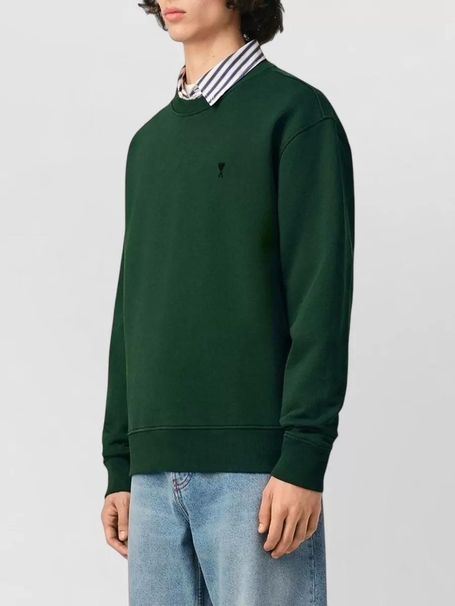 Ami Paris Cotton Logo-Print Crewneck Sweatshirt