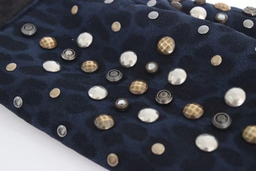 Dolce&Gabbana Studded Leopard-Print Shearling Gloves