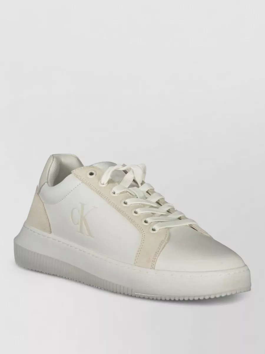 Calvin Klein leather low-top lace-up sneakers