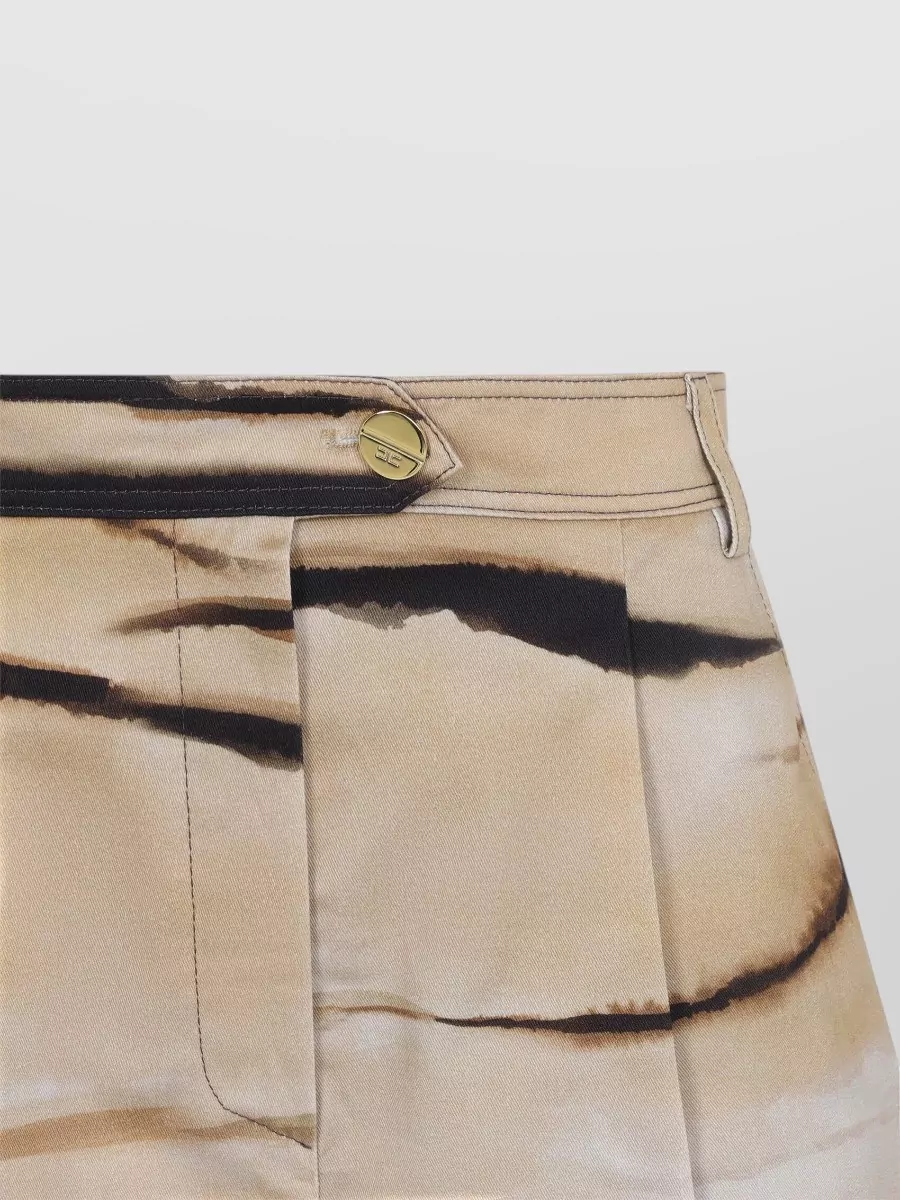 Elisabetta Franchi High-Rise Tiger-Print Bermuda Shorts