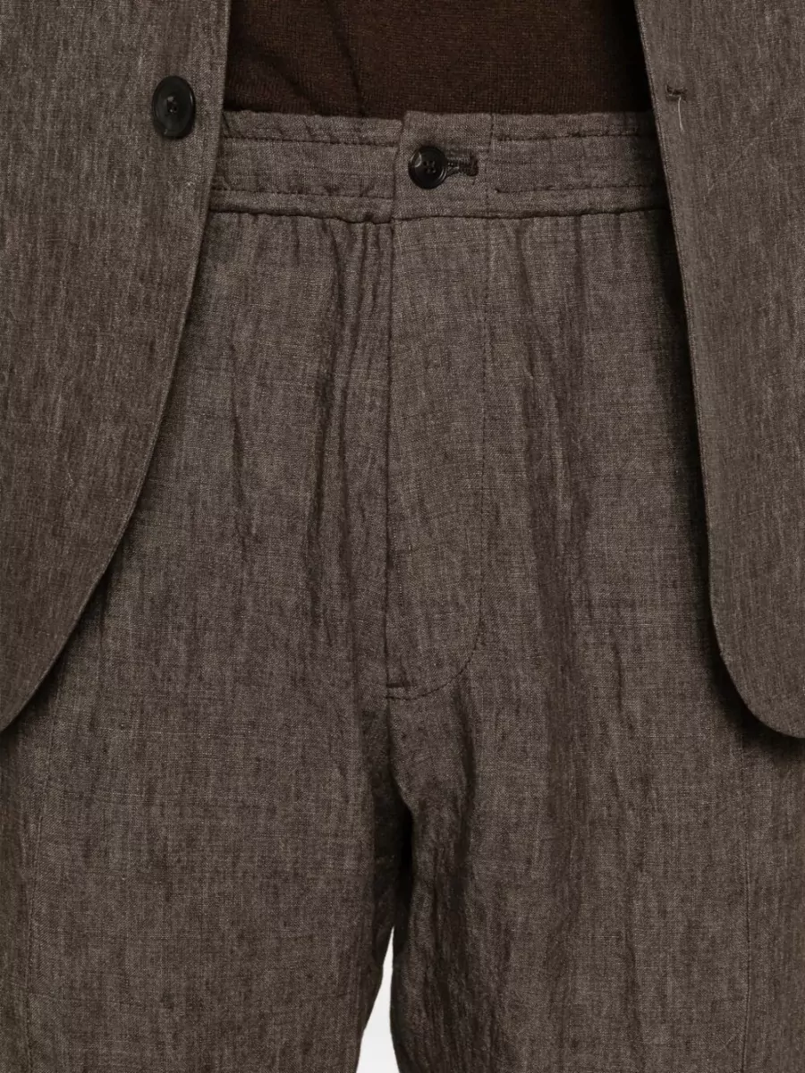 Emporio Armani Linen Trousers Belt Loops Back Pockets