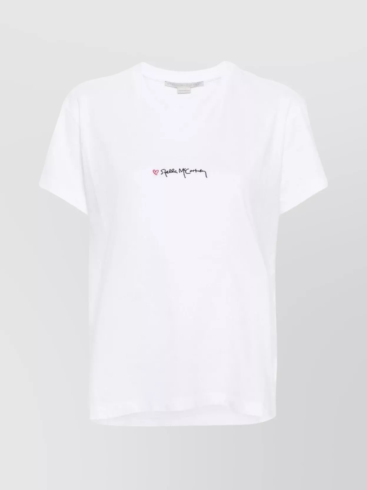 Shop Stella Mccartney Heart Logo Crewneck T-shirt In White