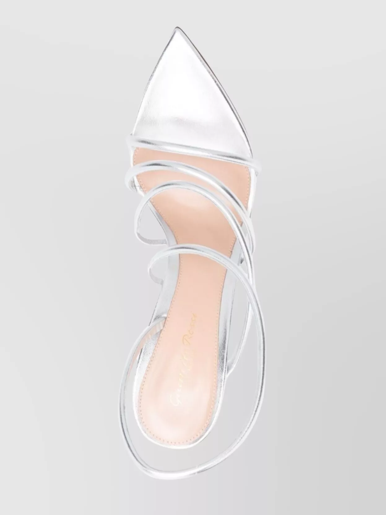 Gianvito Rossi Ettie 105 Stiletto Heel In Silk Silver In Metallic
