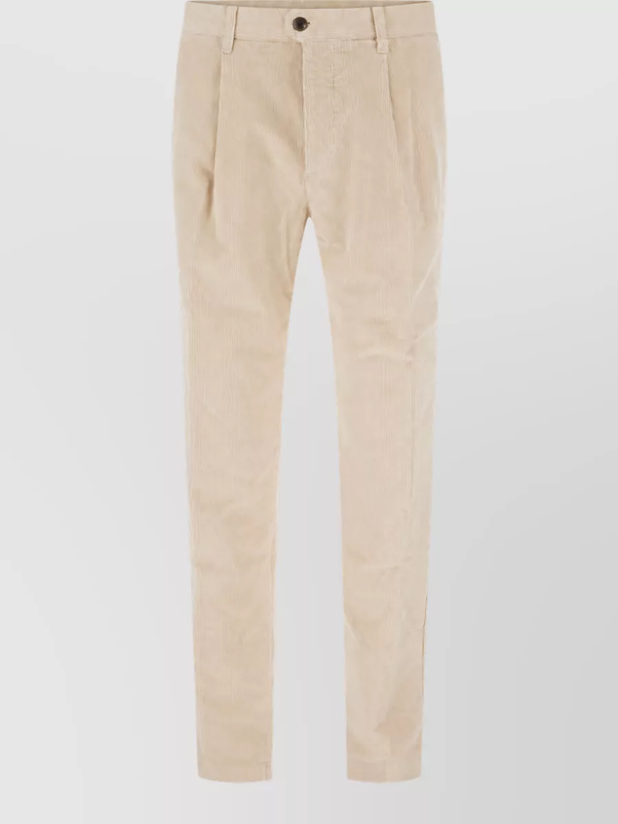 Incotex corduroy pleated straight-leg trousers