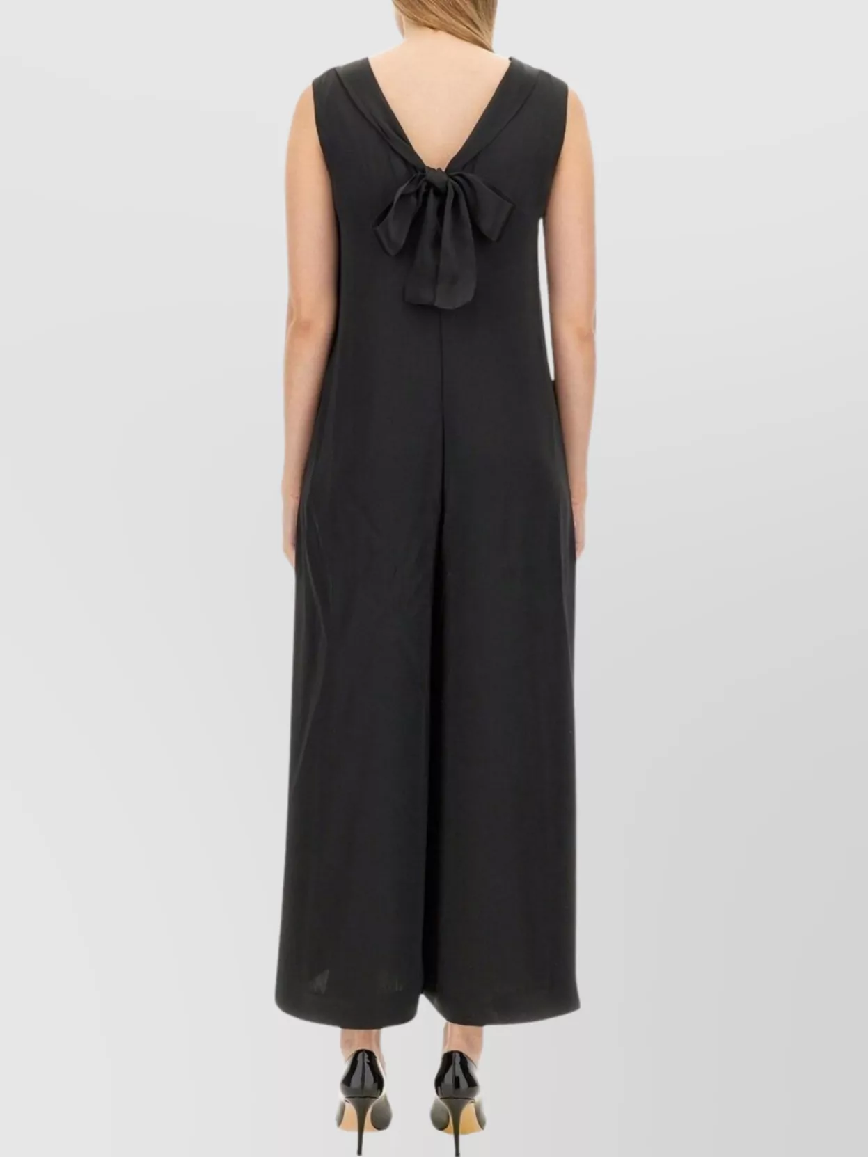 S Max Mara Bow Detail Sleeveless Wide Leg Suit