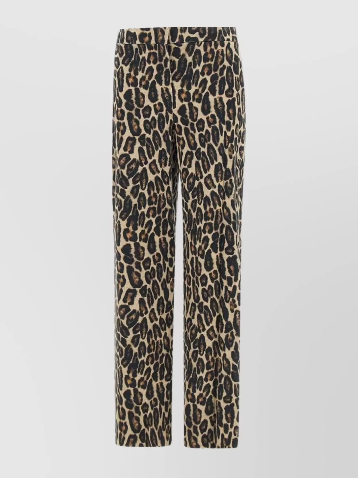 Theory Wool Trousers With Leopard Animal Print In Black