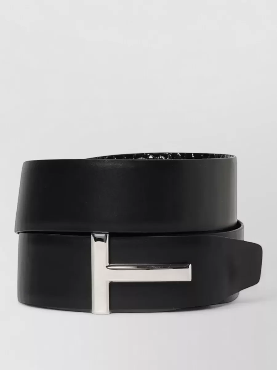 Tom Ford Leather Belt Adjustable Length Textured Finish