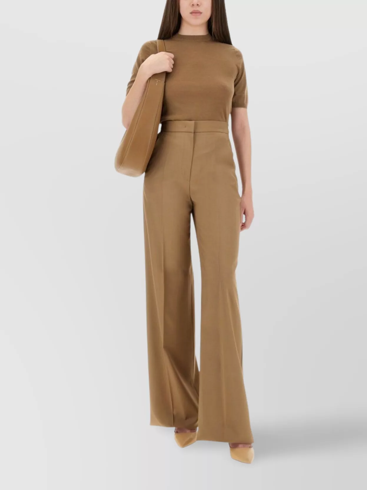 Max Mara Slim Fit Ribbed Knit Short Sleeve Top