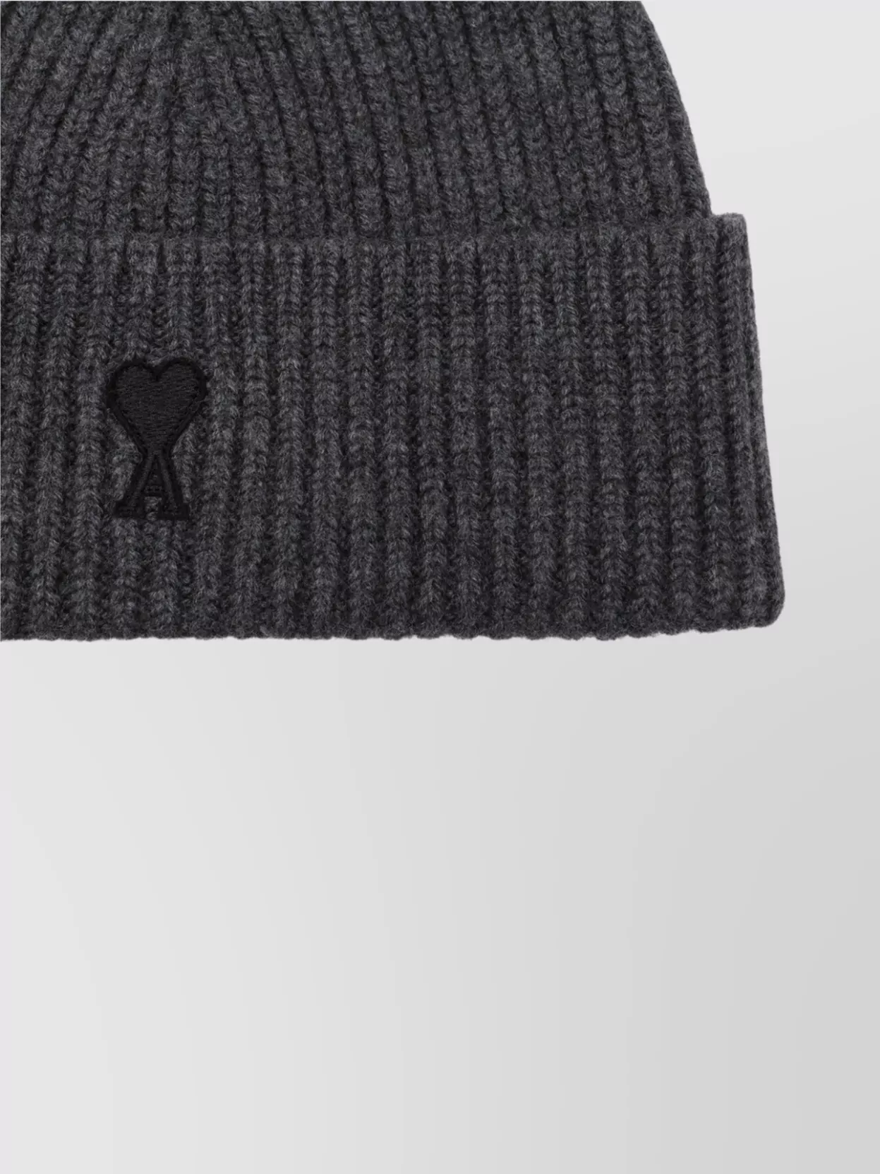 Ami Alexandre Mattiussi Heart Friend Wool Beanie In Gray