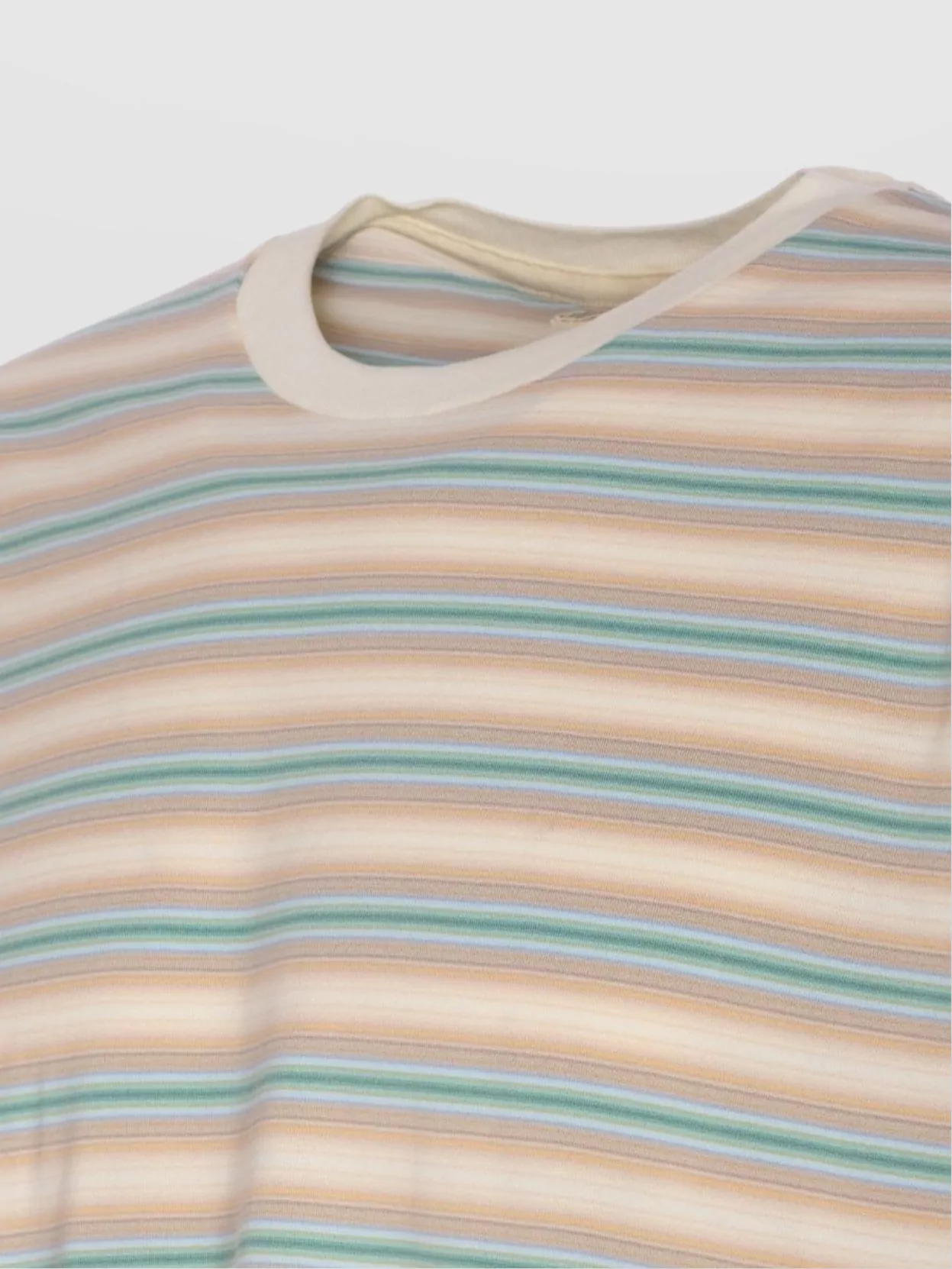 Auralee Multicolor Striped Crewneck Short Sleeve T-Shirt