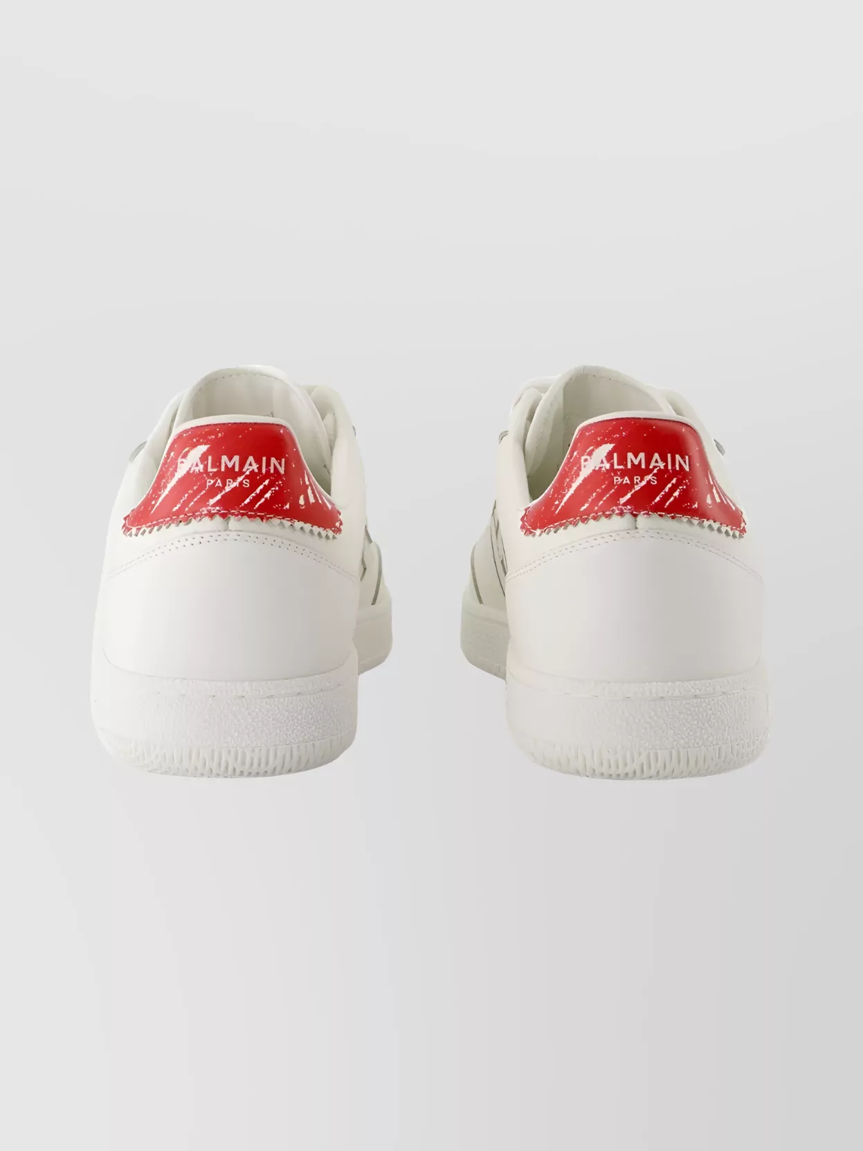 Balmain Swan Sneakers Low-Top Leather With Rubber Sole