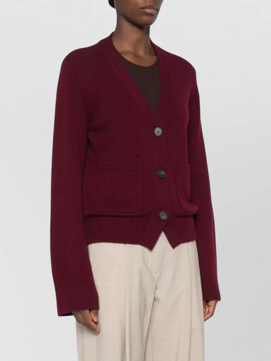 Lisa Yang Cashmere Ribbed V-Neck Cardigan