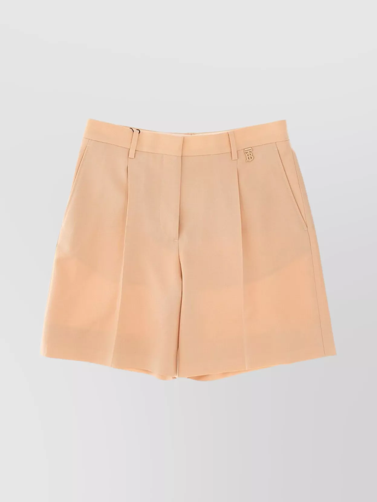 Burberry Wool Shorts With Pleats And Pockets In Orange