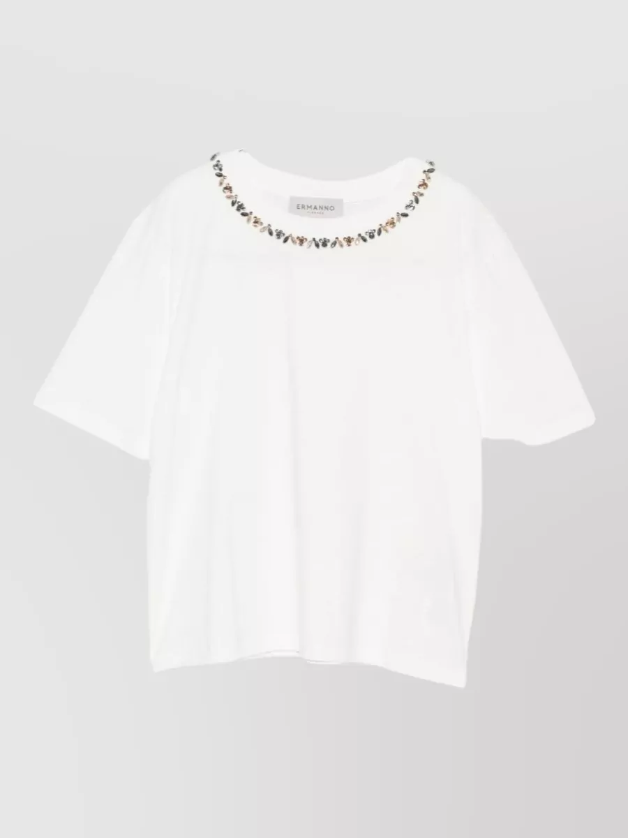 Ermanno Firenze Embroidered Cotton Short-Sleeve T-Shirt