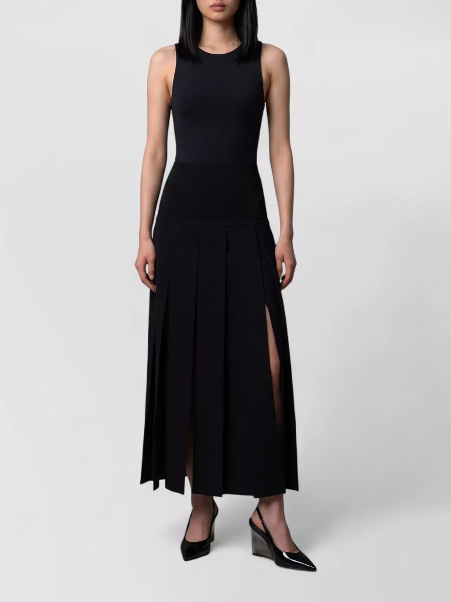 Alaïa Silk-Blend Pleated Midi Skirt