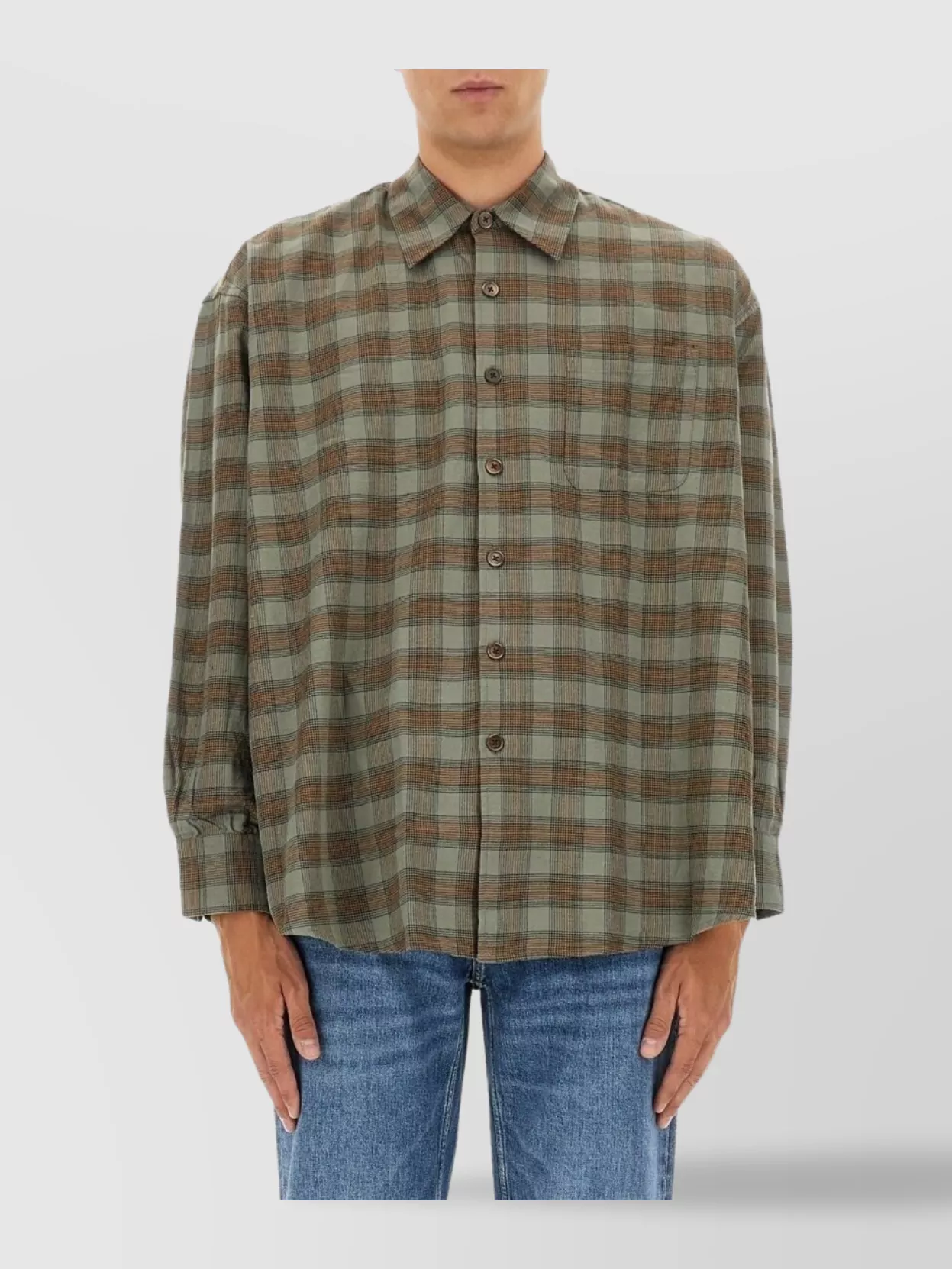 Our Legacy Long Sleeve Checked Shirt With Chest Pocket