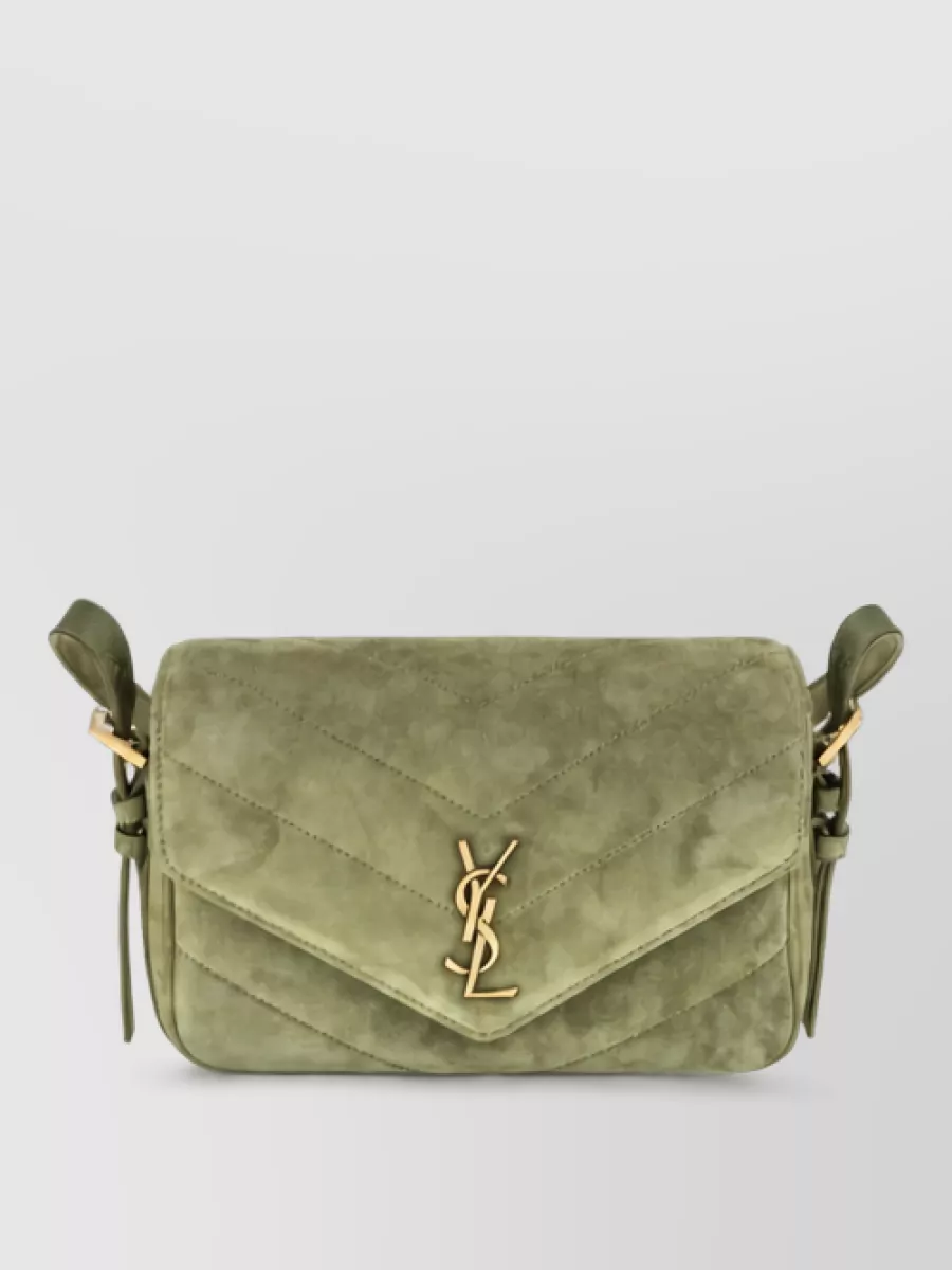 Saint Laurent suede leather clutch bag