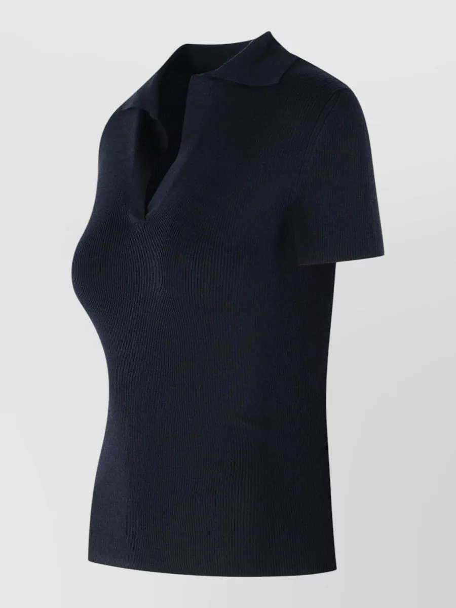 Max Mara Albero Virgin Wool Short Sleeve Polo